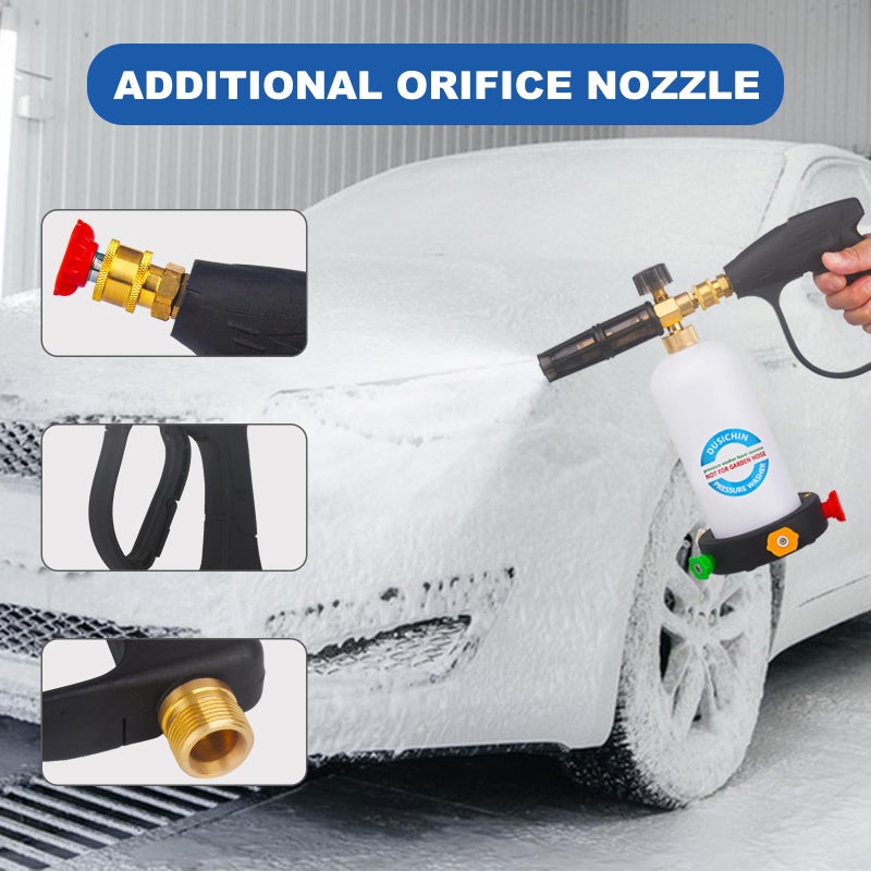 DUSICHIN DUS-018 Foam Cannon Lance Pressure Washer Nozzle Tip Spray Gun 3000 PSI Jet Wash Car Detailing - Image 4